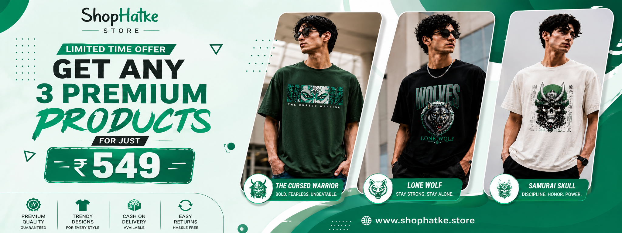 Get Any 3 Premium Products – ShopHatke Store